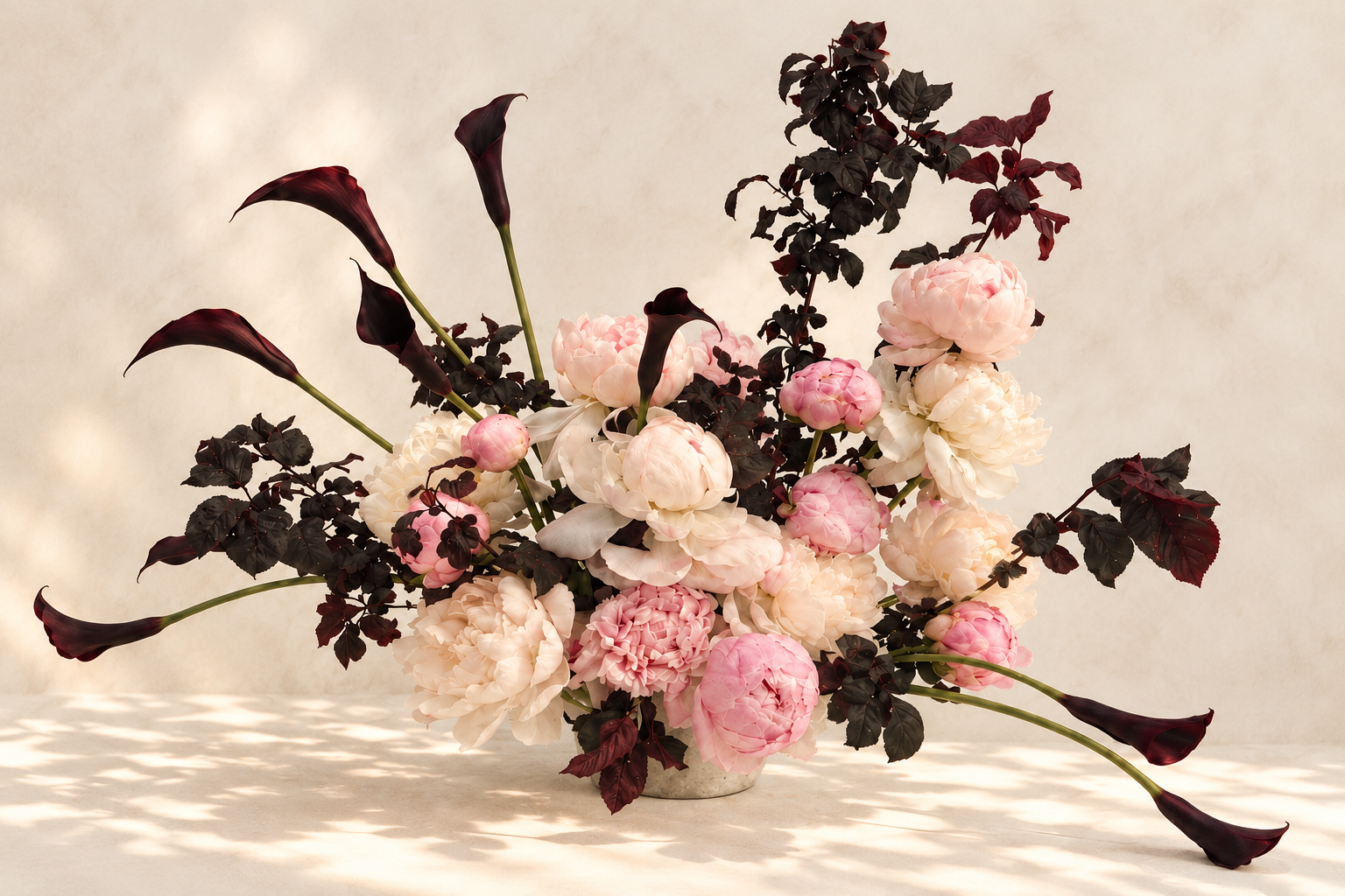 Sculptural floral arrangement by Verdure